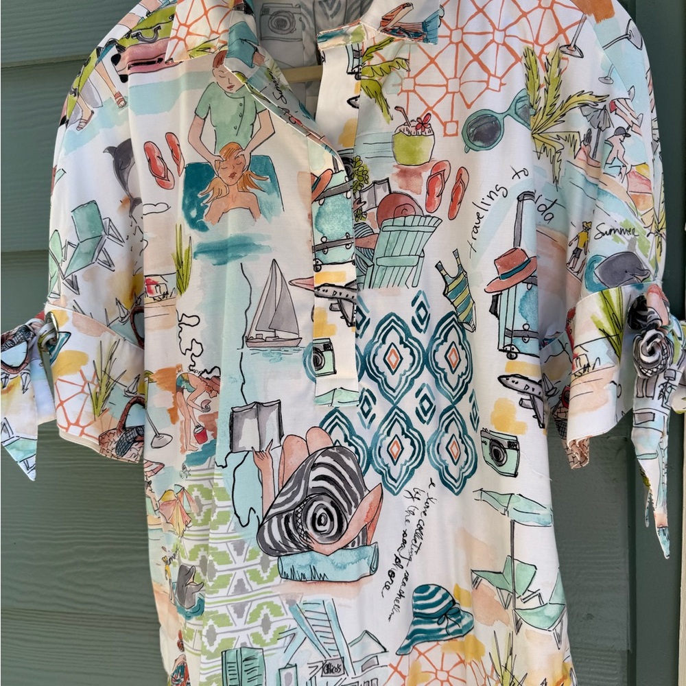 Chico's Artistic Graphic Blouse